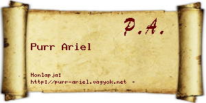 Purr Ariel névjegykártya